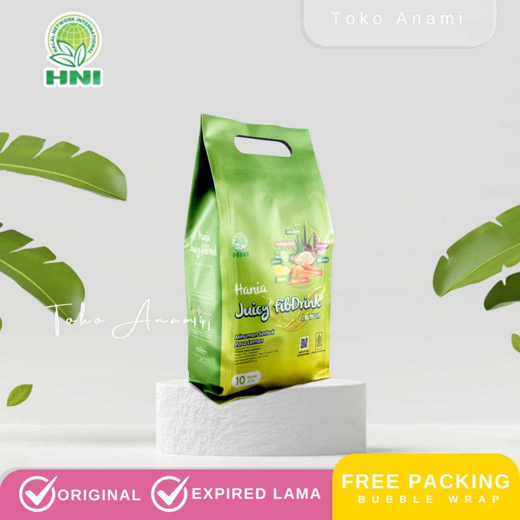 HANIA JUICY FIBDRINK LEMON HNI HPAI Minuman Serbuk Herbal Untuk Detoks Detox Usus Diet Pelangsing Al
