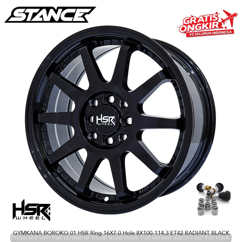 Velg Mobil Ring16 HSR GYMKANA BOROKO 01 Untuk Jazz Brio Calya Sigra Xenia dll r16