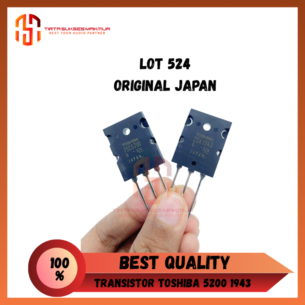TRANSISTOR TOSHIBA 2SC5200 - 2SA1943 (LOT 524) TR TOSHIBA 2SC 5200 2SA 1493 ASLI ORI