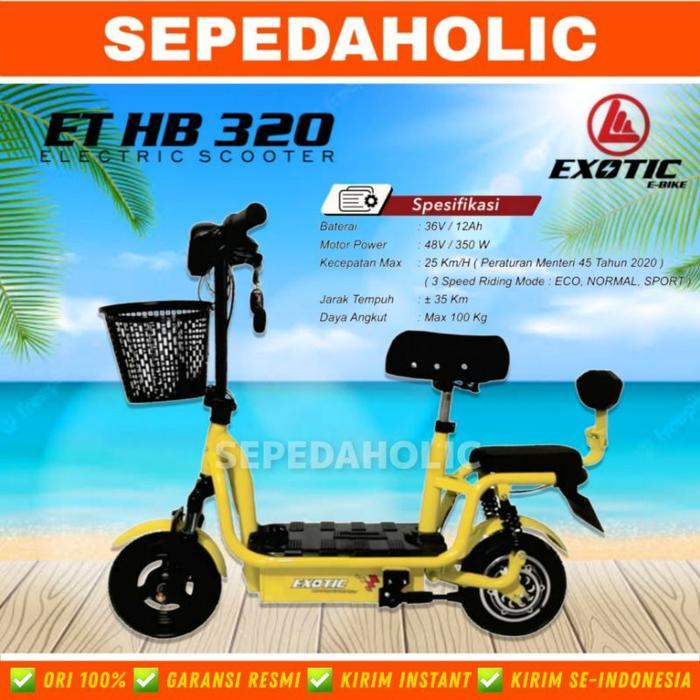 Sepeda Skuter Listrik EXOTIC ET HB 320 / ION ZERO Mini 350 Watt Anak & Dewasa