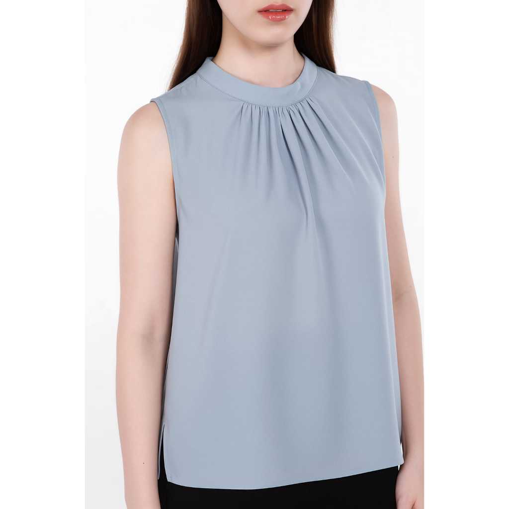 AISHA Inner Rayon Tanpa Lengan Highneck Dalaman Blazer Blouse Hijab Adem Top Atasan Kerah Tinggi