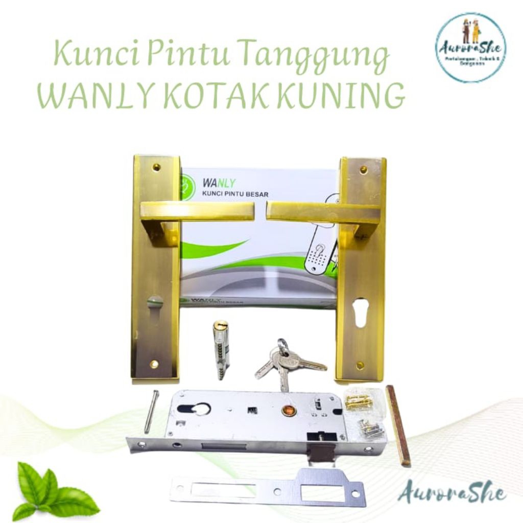 Kunci Pintu Besar / Slot Pintu Besar Wanly Kotak Kuning