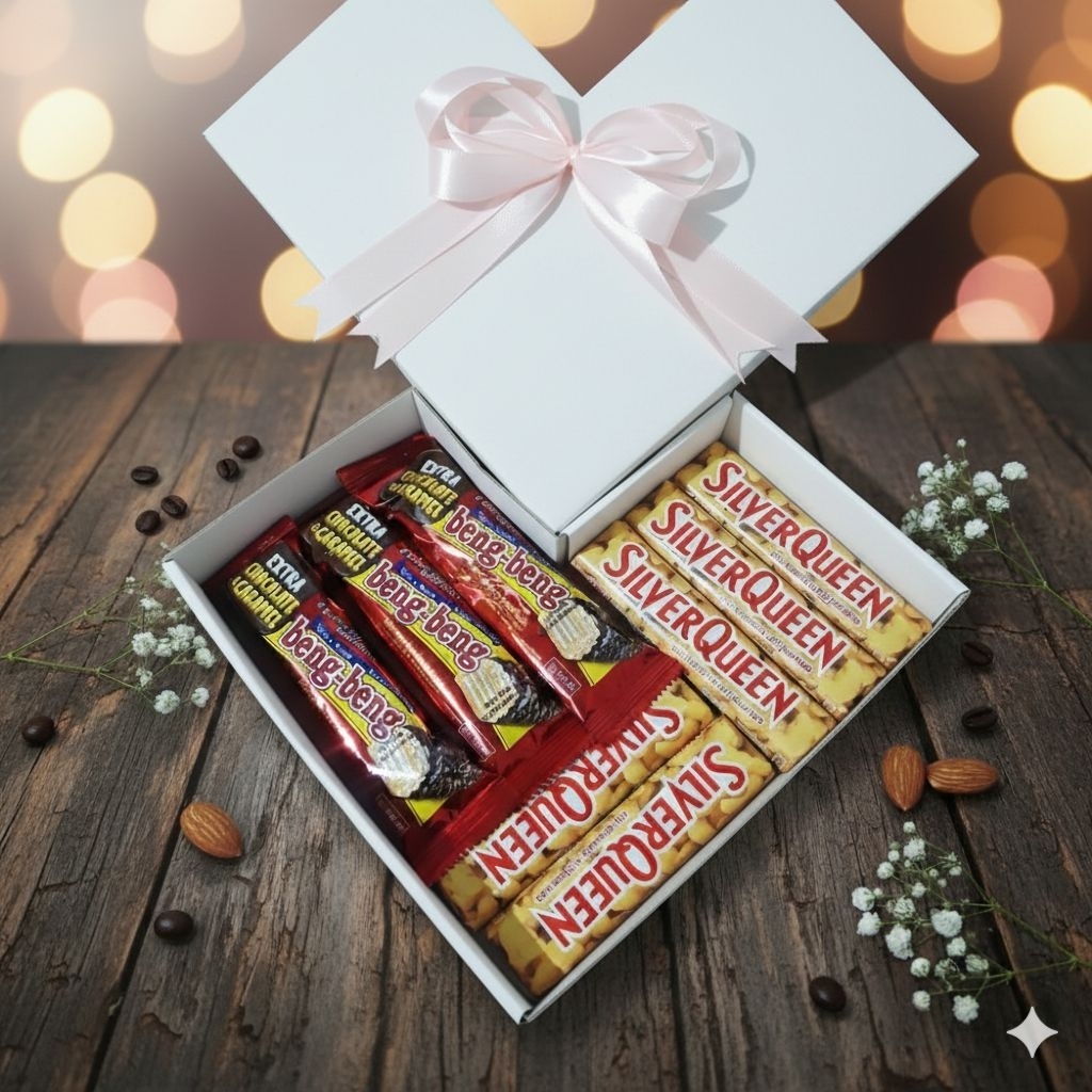Hampers Coklat Hati Coklat Silverqueen Bengbeng special Box Love