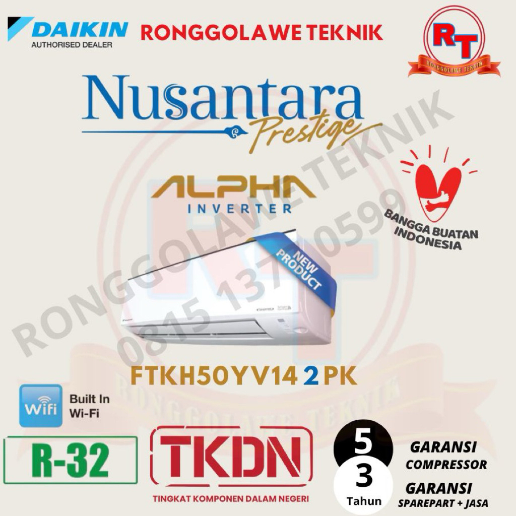 AC DAIKIN INVERTER ALPHA NUSANTARA PRESTIGE 2PK STKH50YV14