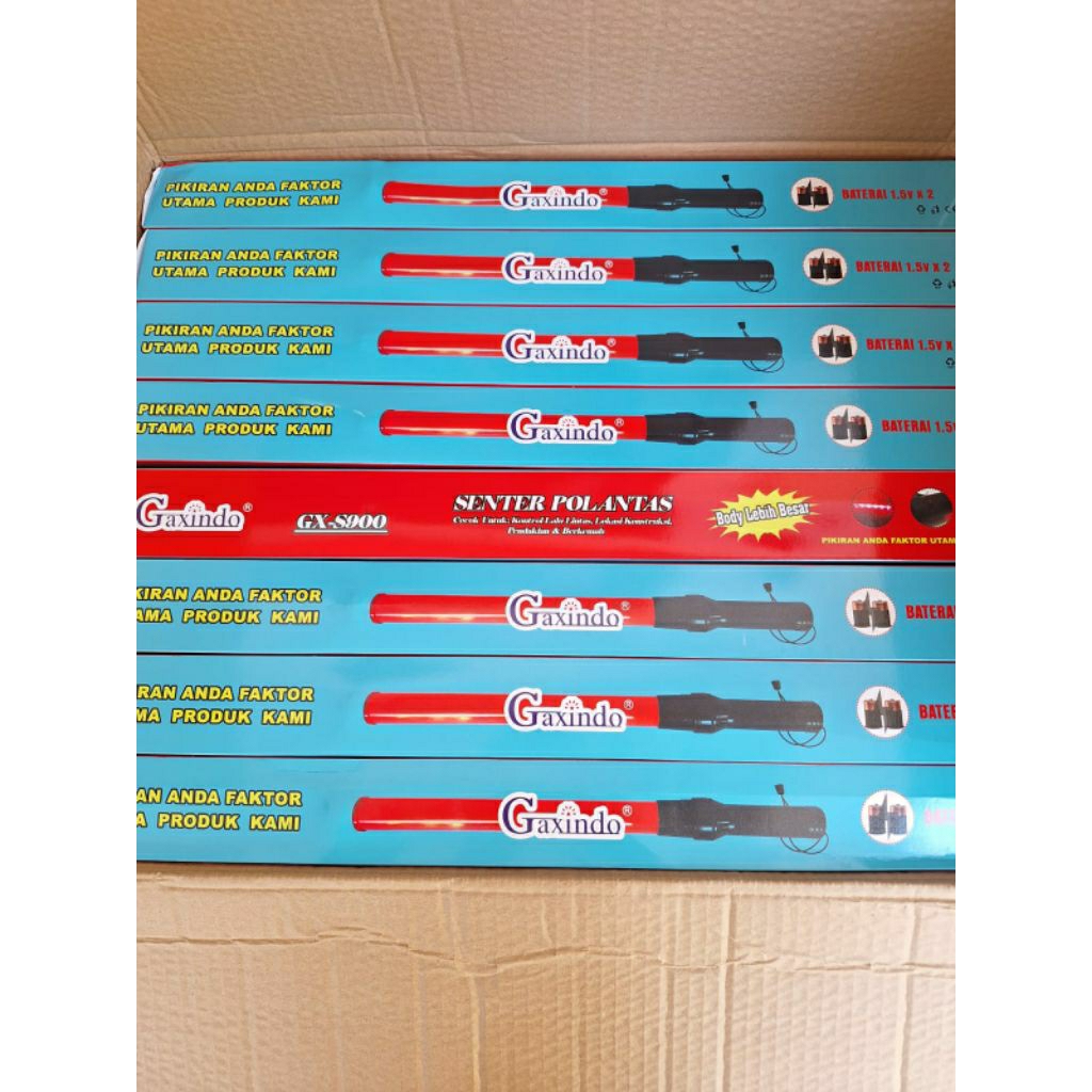 Senter Polantas GAXINDO Senter Komando LED Rechargeable Police Light Serbaguna Terang Tahan Lama