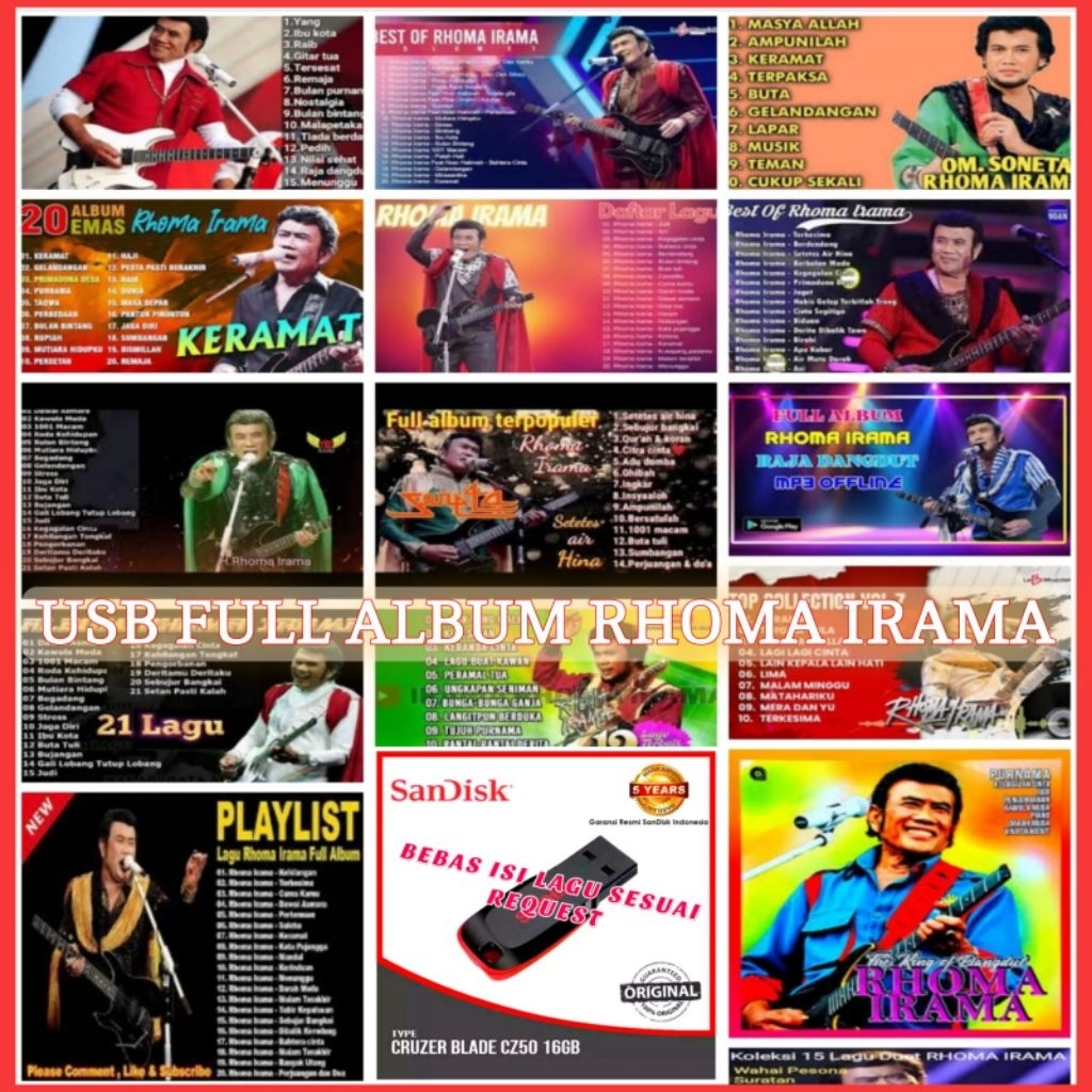 USB MP3 MOBIL ISI LAGU DANGDUT LAWAS RHOMA IRAMA - USB MOBIL - USB UNTUK MUSIK