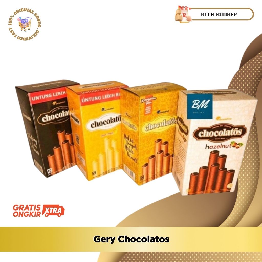 Gery Chocolatos Dark Chocolate Keju Hazelnut Original GRANDE 1 box 24 pcs