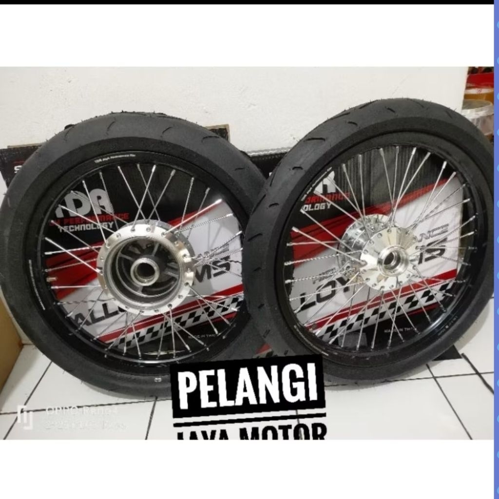 Paketan Velg TDR 160x160/17 tromol jari ban luar dalam plus rakitan stell jari jari untuk motor Vixi