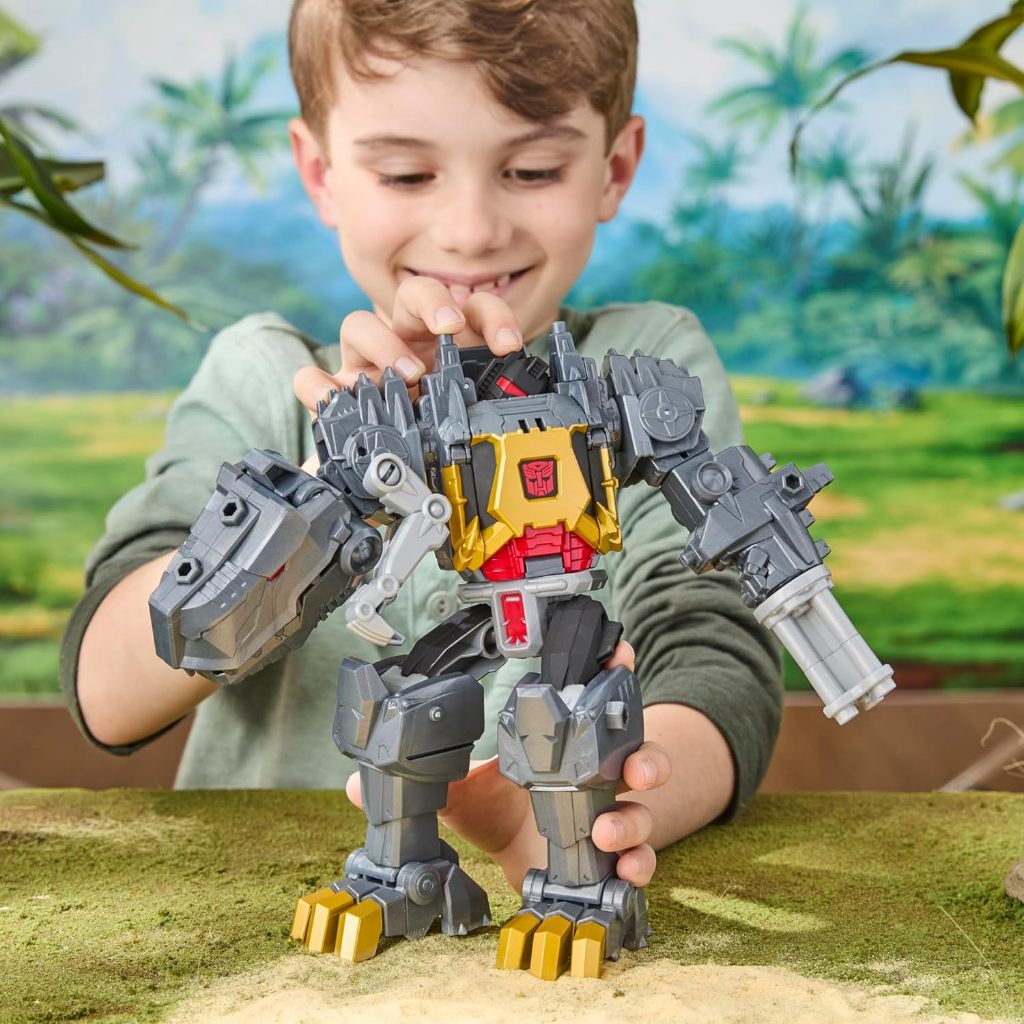 Transformers Cyberworld Grimlock Chomp & Battle 9-Inch Action Figure, Quick Change to Dino Mode, Rob
