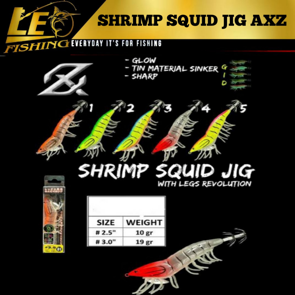 AXZ SHRIMP SQUID JIG KAIL CUMI 2.5 3.0 GID UMPAN CUMI TERLARIS