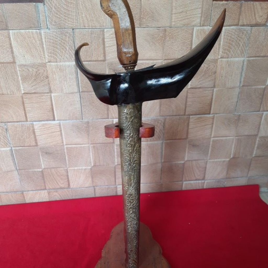 Keris Patrem Kyai Jangkung Luk 3 Sepuh,Pamor Rojo Gundolo,Wos Wutah