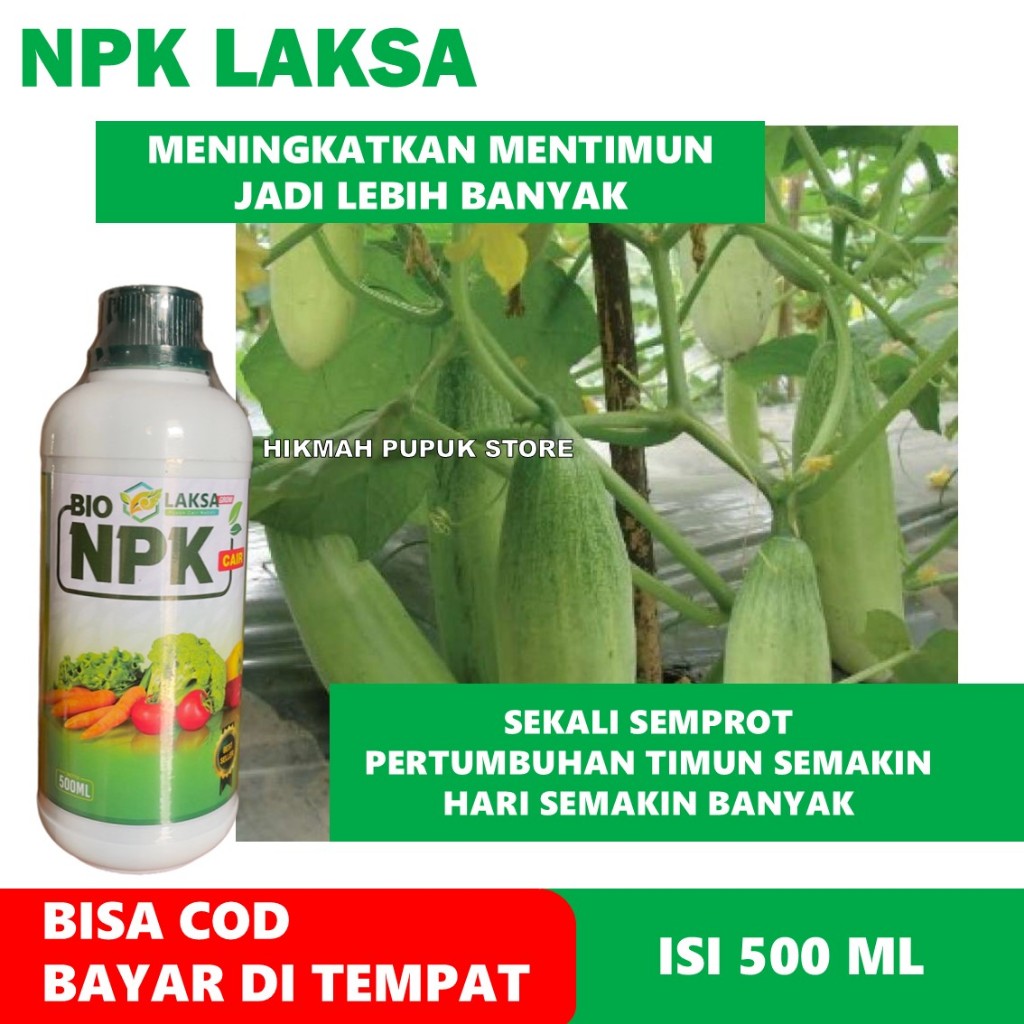 NPK Laksa Pupuk Cair untuk Mentimun | Nutrisi Lengkap Penyubur Tanaman | Buah Timun Lebat, Panjang, 