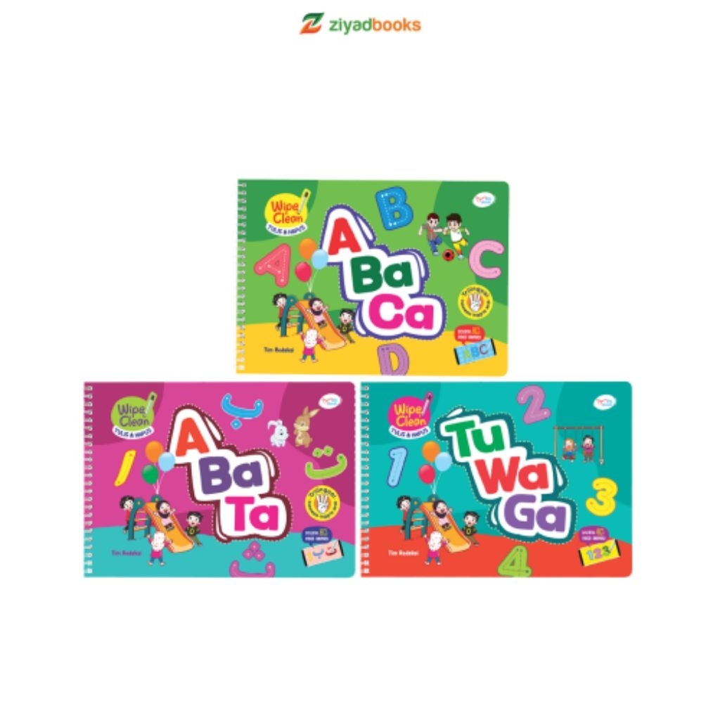 Ready Buku Abaca Abata Tuwaga Ziyad Books buku Aktivitas Wipe and Clean bonus Spidol