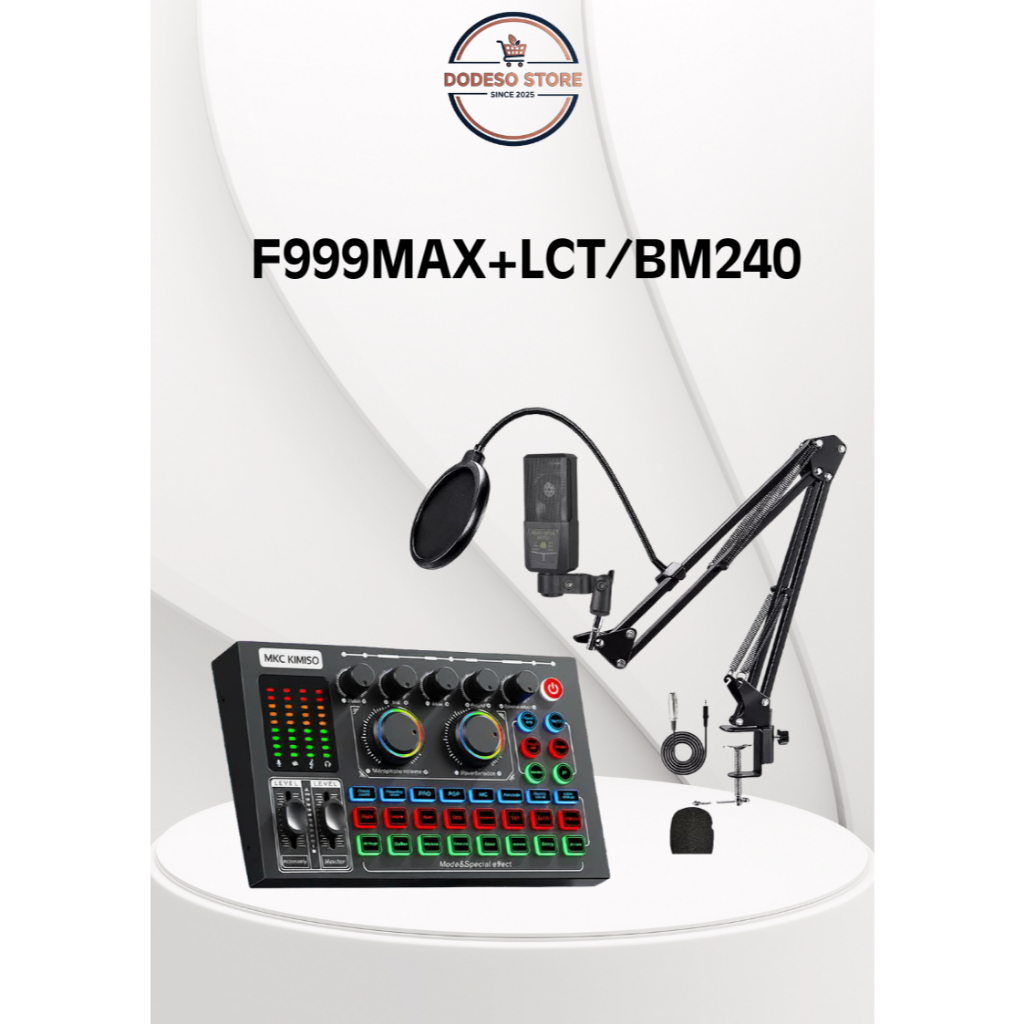 Paket Lengkap Soundcard F999MAX HITAM+BM240