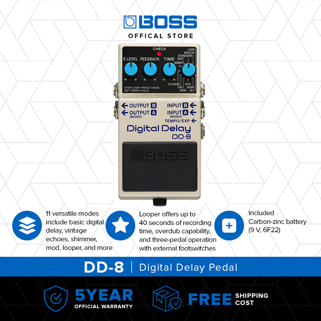 BOSS DD-8 Digital Delay
Pedal Efek Stompbox