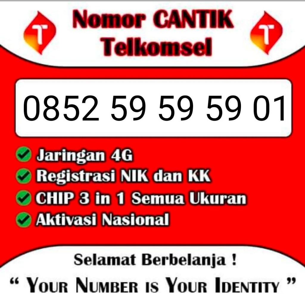 NOMOR CANTIK TELKOMSEL 0852 59 59 59 01 NOMOR CANTIK TELKOMSEL - KARTU PERDANA TELKOMSEL CANTIK