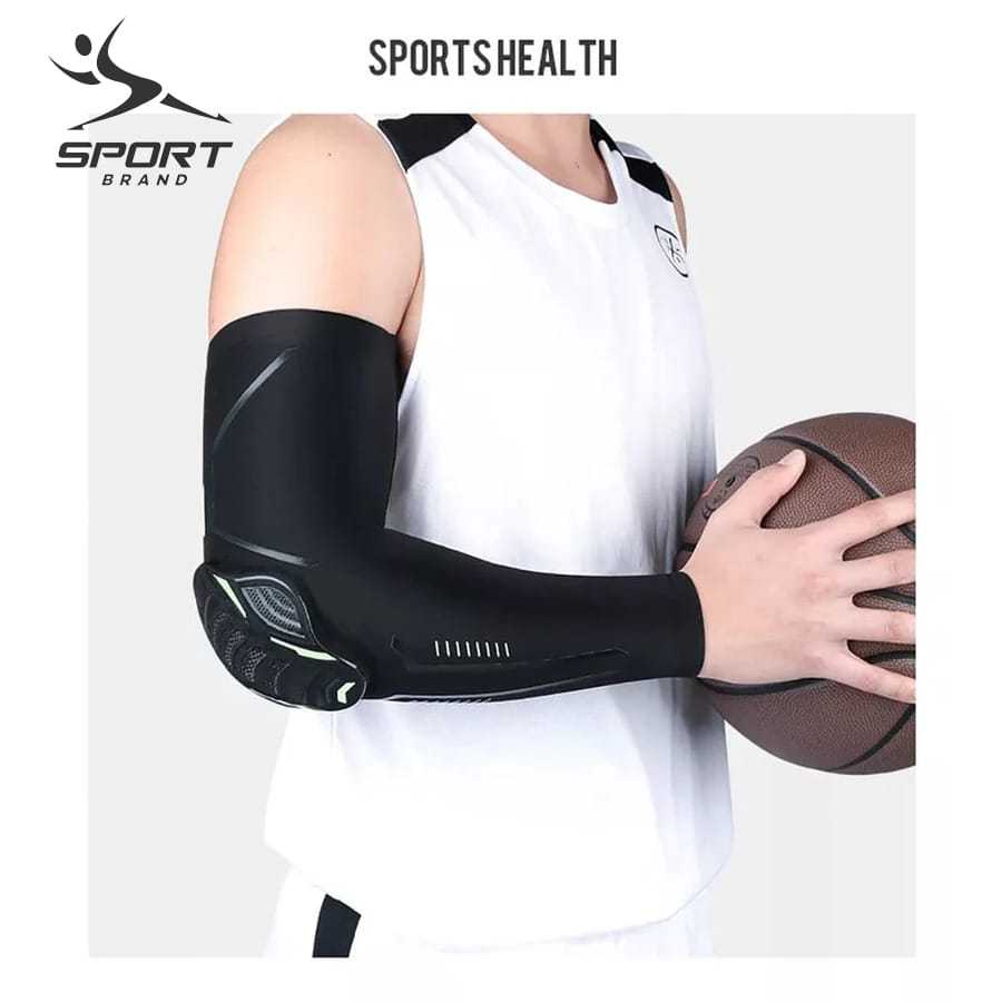 Deker Elbow Arm Sleeve Bantalan Pelindung Siku Lengan Tangan Pria Cowok Olahraga Basket Sport