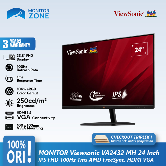 LED Monitor Viewsonic VA2432H 24Inch 100Hz FHD HDMI - VA2432H