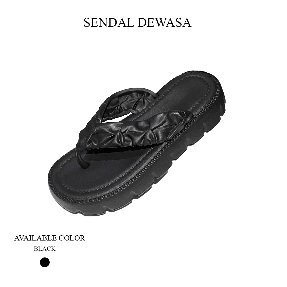 Sandal Jepit Wanita 35-40 Sendal Trendy Jepit Karet Ringan Elastis Trendy Sendal Promo