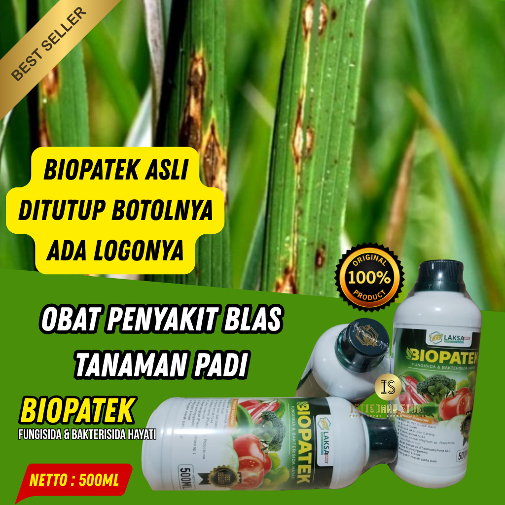 BIOPATEK 500ML Obat Hama Padi Blas - Fungisida Anti Jamur Blas Pada Padi - Obat Pengendali Hama Sund