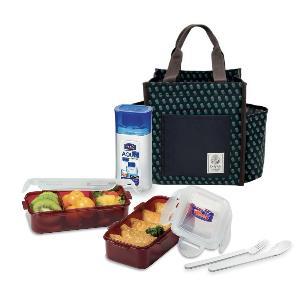 Lock & Lock Lunch Bag Set /New Lock&Lock Lunch Box Lock n Lock