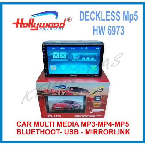 PROMO Super Murah Double din HOLLYWOOD 7 Inch Touchscreen - MirrorLink Decklas MP5 Bluethoot layar 7