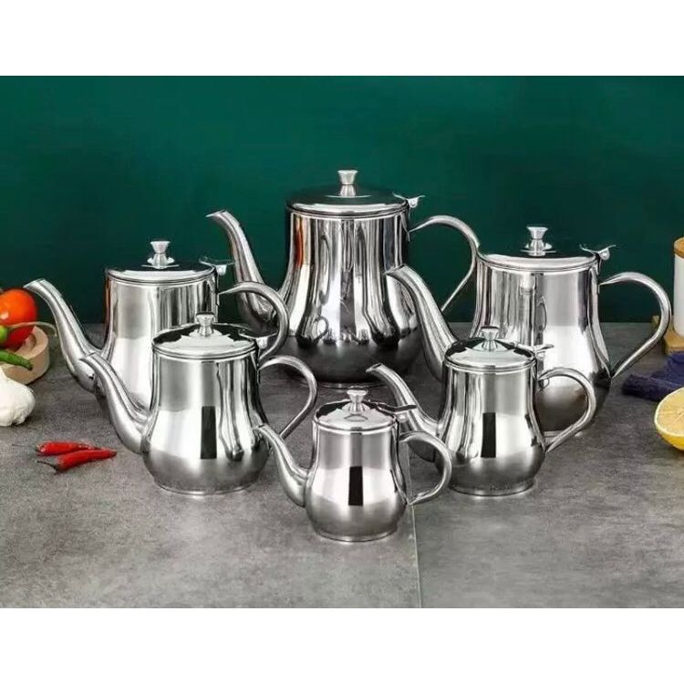 Oil pot tea pot tempat minyak saus barbeque teko air stainless kecil