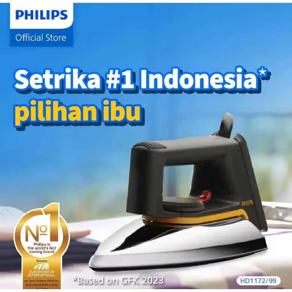 SETRIKA PHILIPS ELECTRIC DRY IRON CLASSIC HD 1172/PHILIPS HD1172 SETRIKA