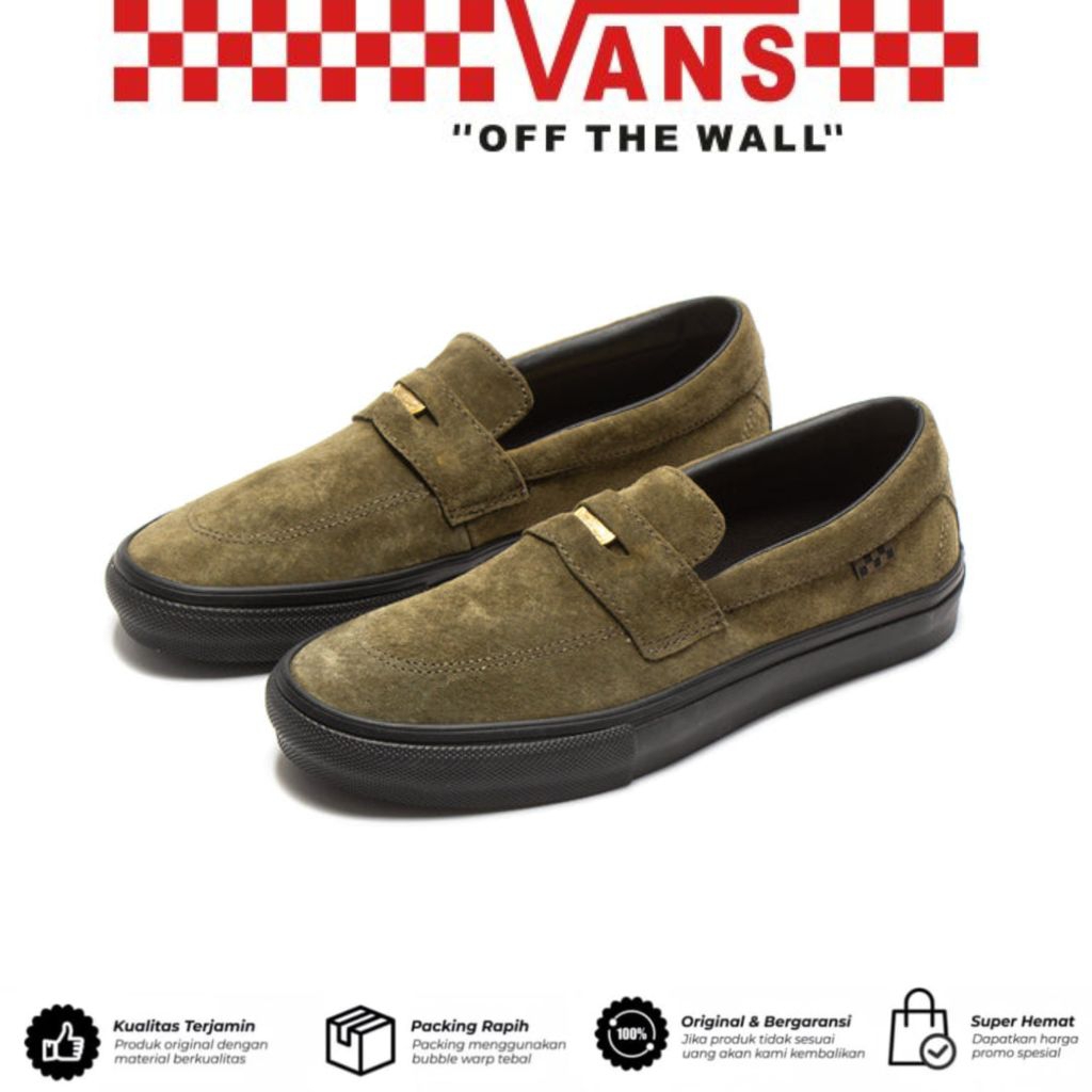 Sepatu Vans Slip On Skate Style 53 x Beatrice Domond Dark Olive