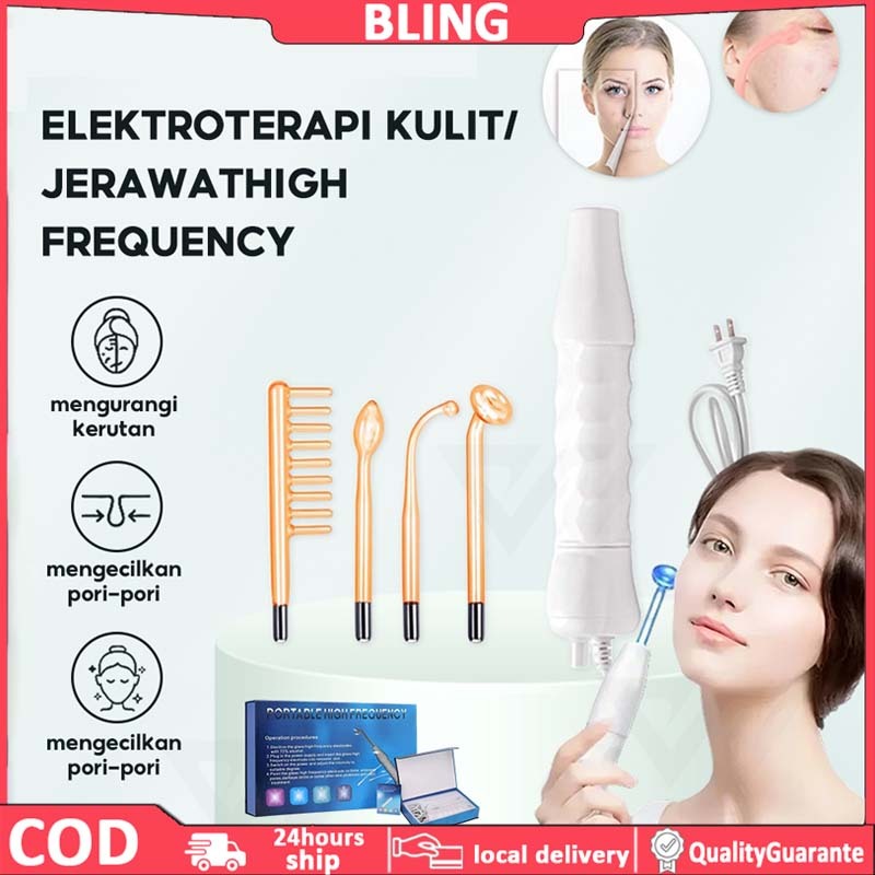 COD 4 in 1 high frequency hf frekuensi tinggi alat facial portable skincare kecantikan salon jerawat