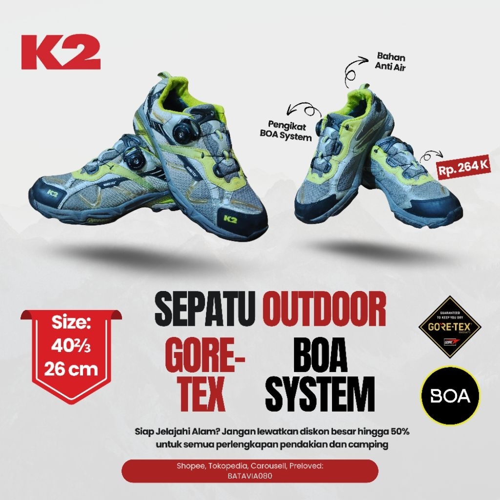 Sepatu Outdoor K2 - BOA System - GORE-TEX - KMS11G50