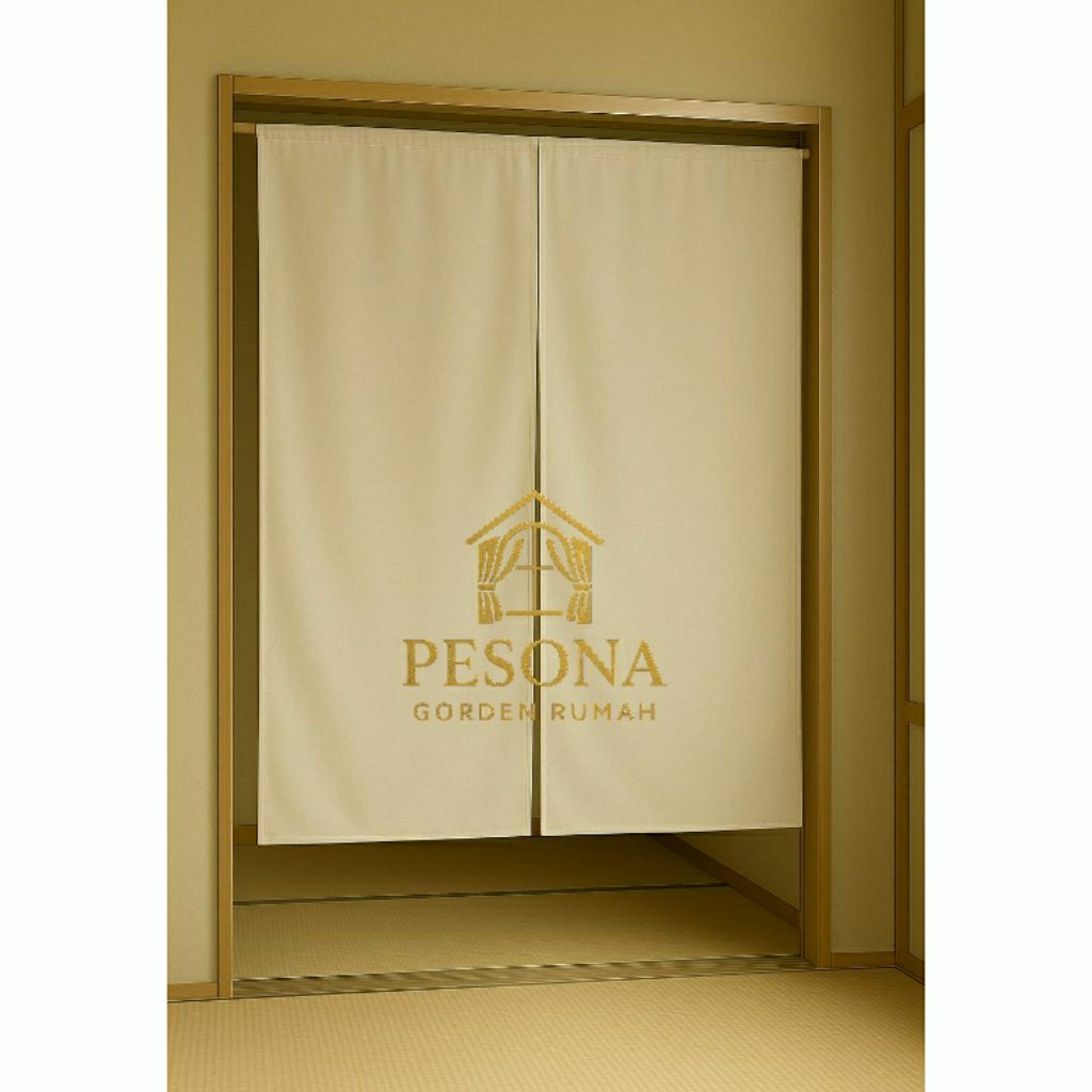 Tirai Jepang Polos Noren Gorden Hias Pintu Kamar