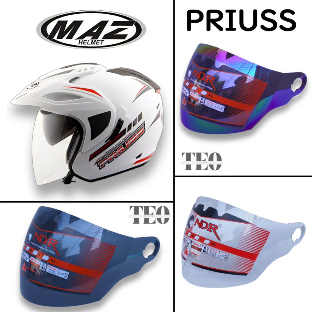 kaca Visor helm helmet MAZ PRIUS NDR ClearView – Kaca Helm NDR Anti-Silau dan Jernih Vog