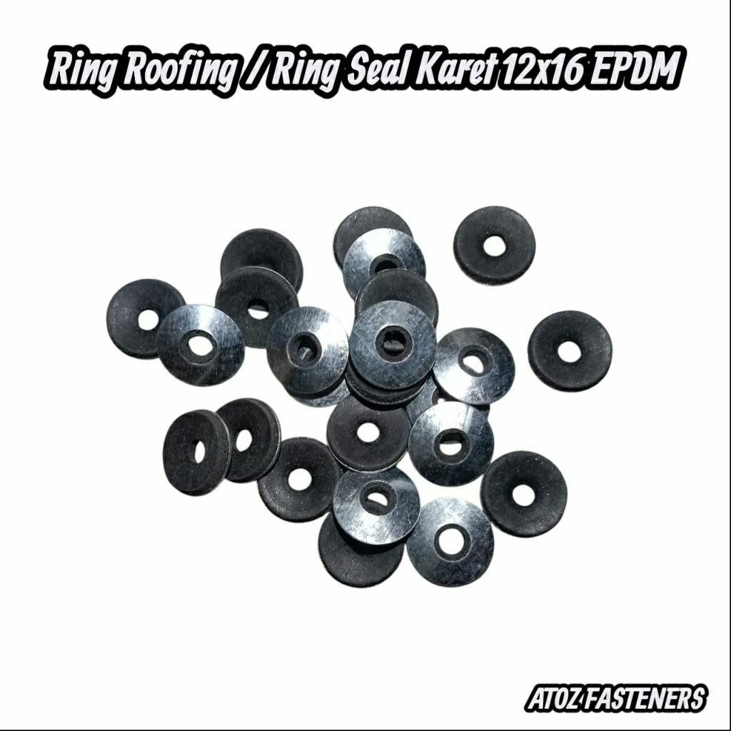 # Isi: 50Biji. Ring Roofing / Ring Seal Karet 12x16 EPDM WASHER. Anti Bocor