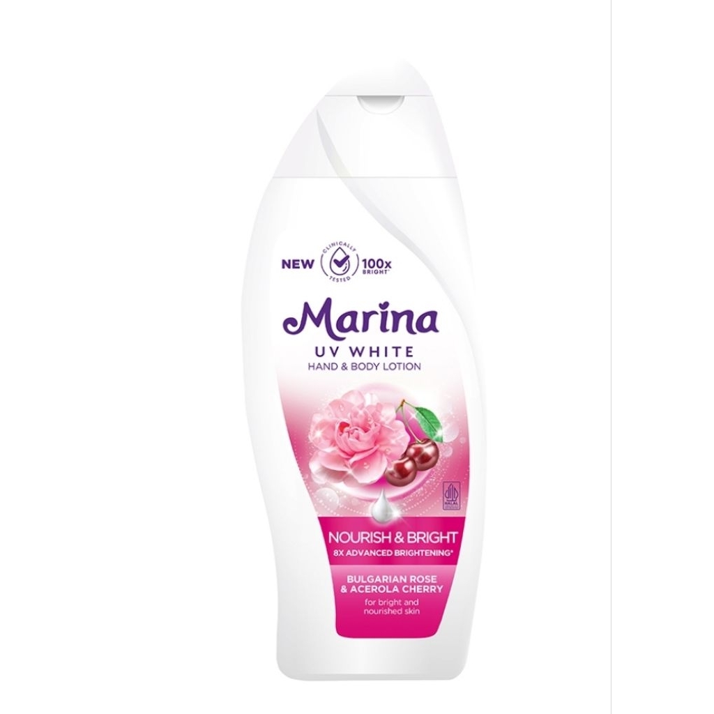 marina uv white hand n body body lotion 185(nourish & bright) bundling 2 pcs
