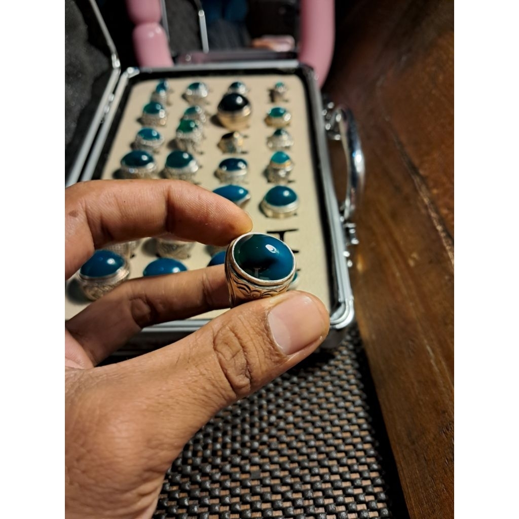 Bacan Coklat Encer Ring Perak 20x16x9mm