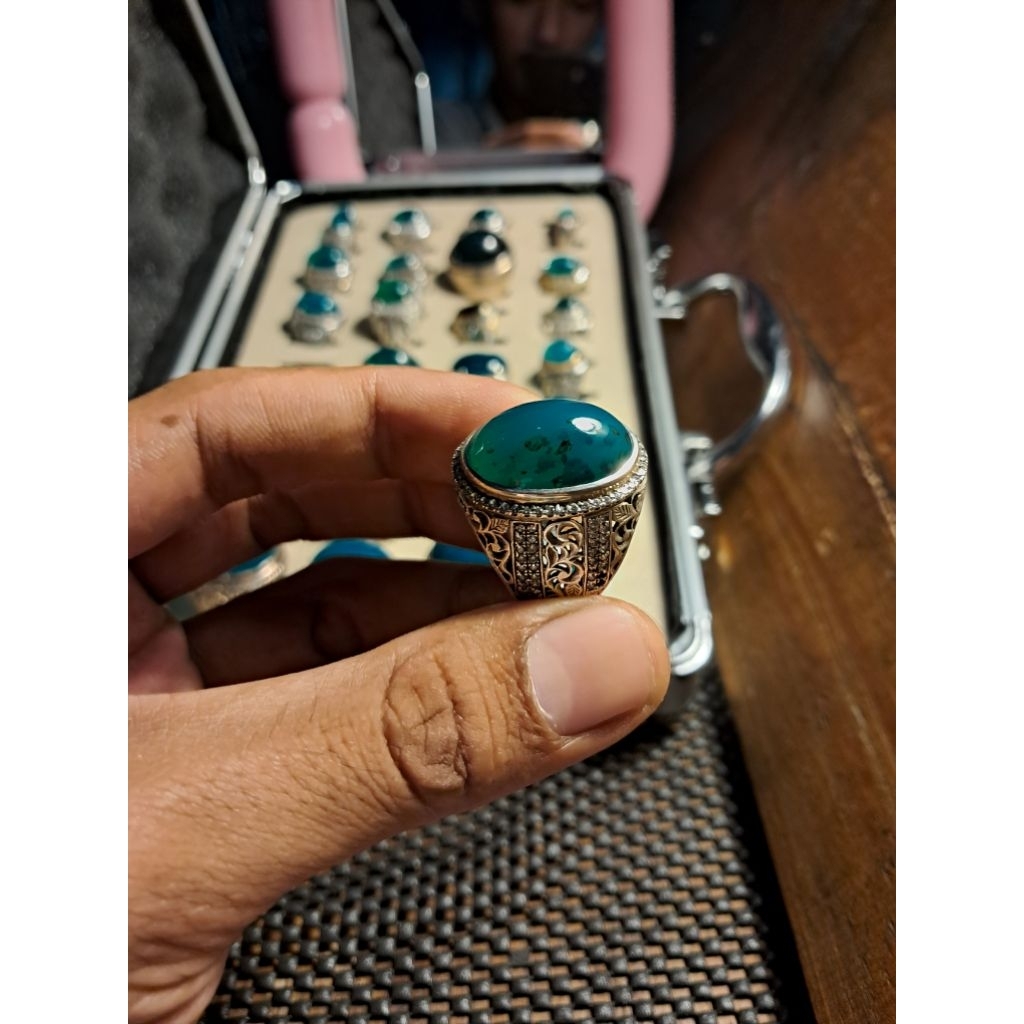 Bacan Doko Sisa Coklat Ring Perak  23x16x9mm