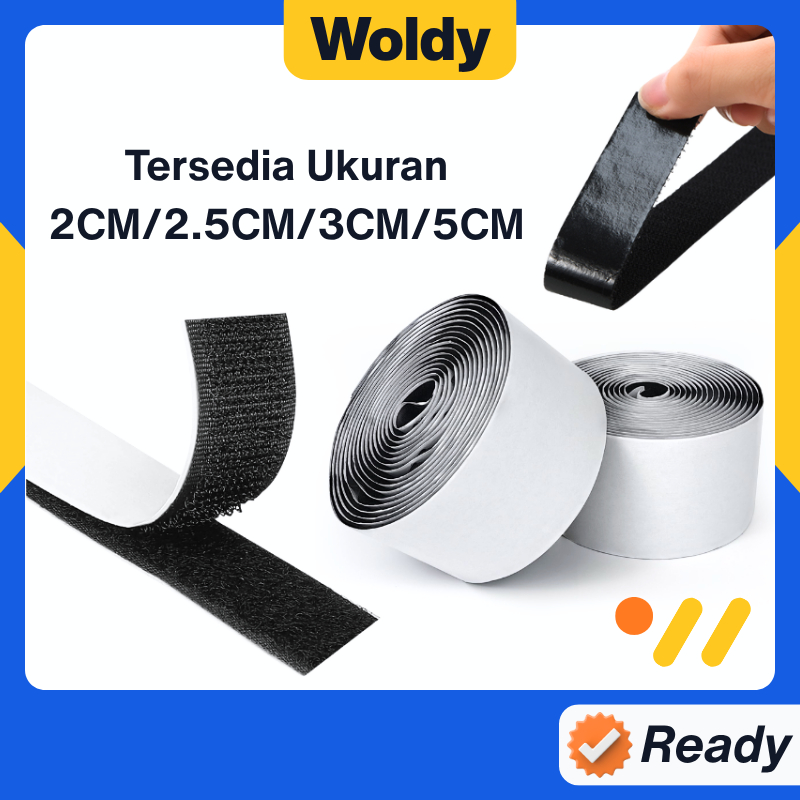 Velcro Double Tape Adhesive Perekat Hook Loop Serbaguna Magic