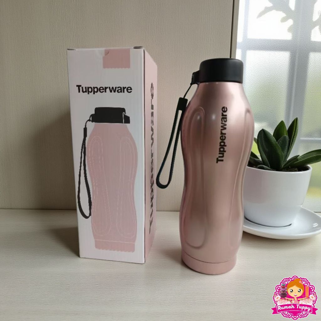 Wadah Tempat Botol Termos Minuman Panas Dingin Eco Bottle Thermos 550 ml Rose Tupperware Tuppy Murah