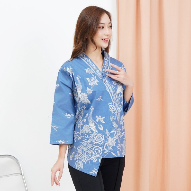 Atasan blouse batik cewek Baju blouse kerja wanita kantor model baru JP110