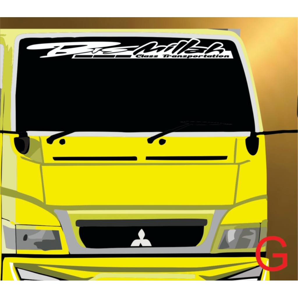 sticker cutting stiker Bismillah mobil truck canter