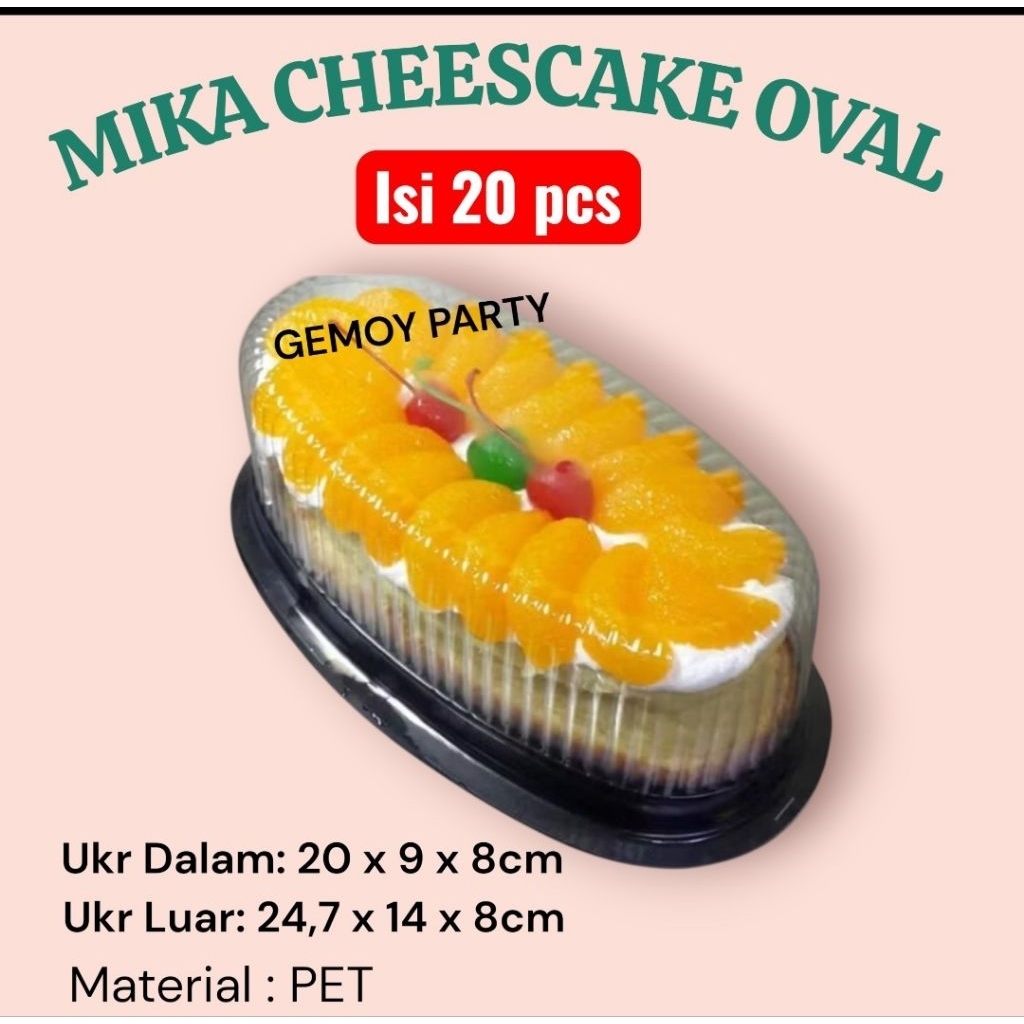 (ISI 20 SET)MIKA KUE OVAL/ CT OVAL/ MIKA PUDING/ MIKA CHEESECAKE OVAL MURAH