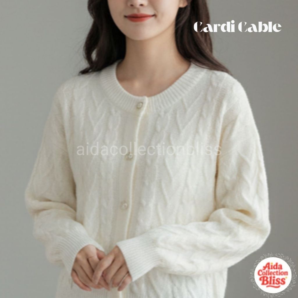 Cardigan Rajut Wanita Cable Mizuki – Outer Rajut Tebal Korean Look Kekinian Knitwear