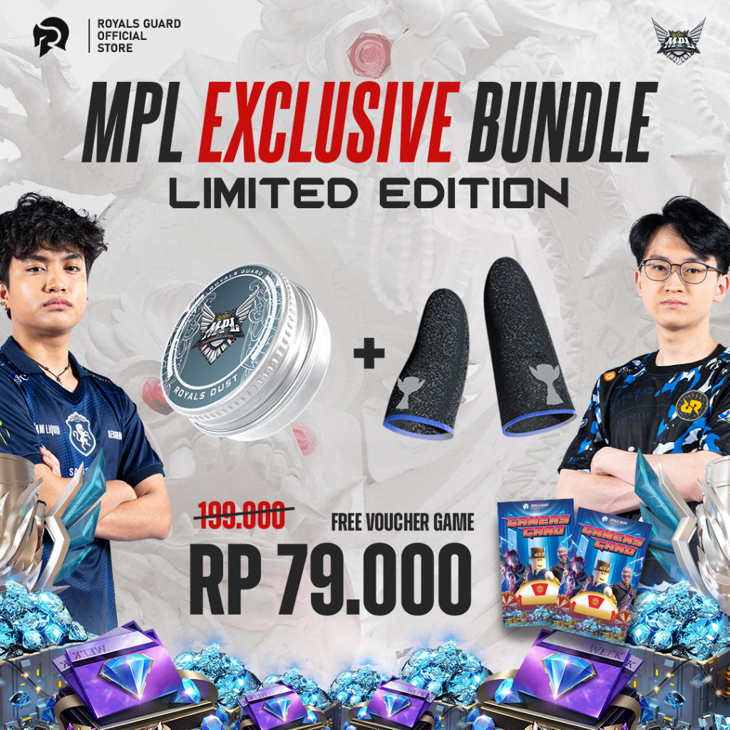 [MPL EXCLUSIVE BUNDLE] Royals Dust Solo Bedak Gaming + Royals Touch Ultra Sarung Jempol Official Pro