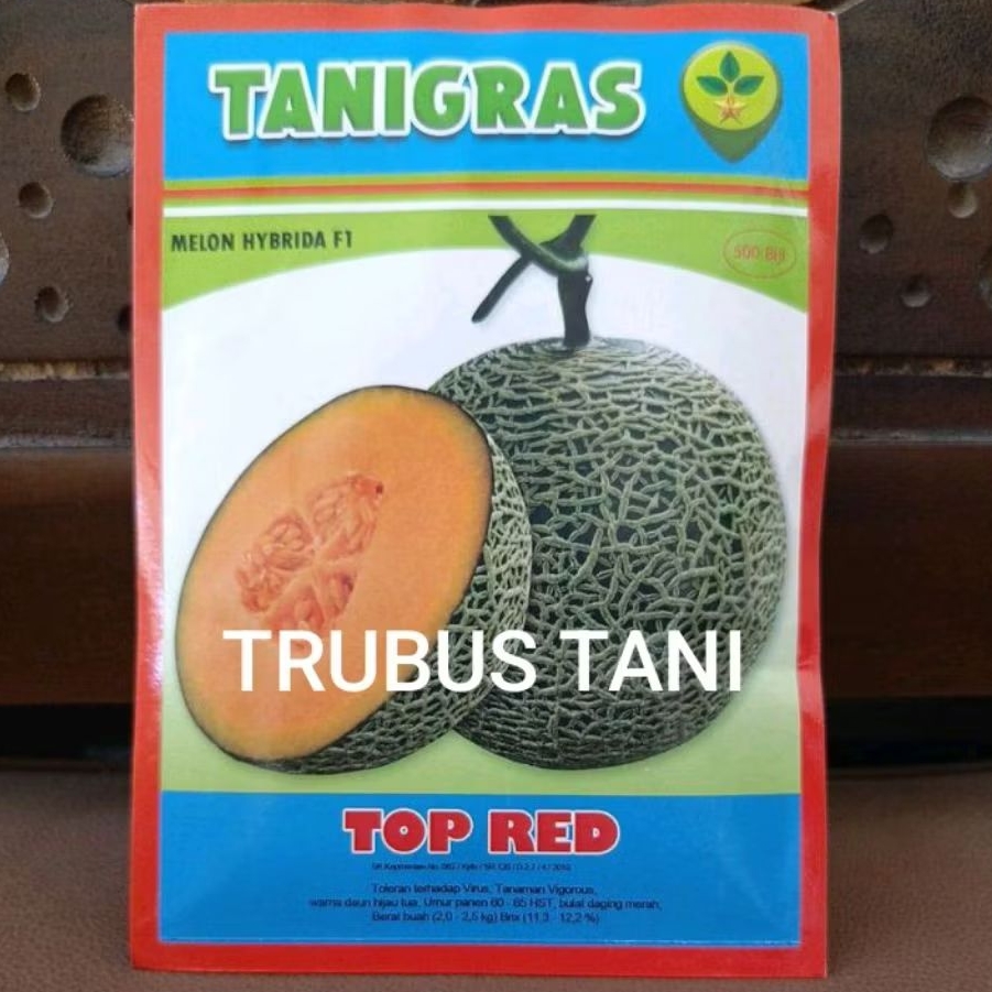 Benih Bibit Melon Top Red F1 (Tahan Virus, Perawatan Mudah) Kadaluarsa 2026 Terbaru - Benih Tani Gra