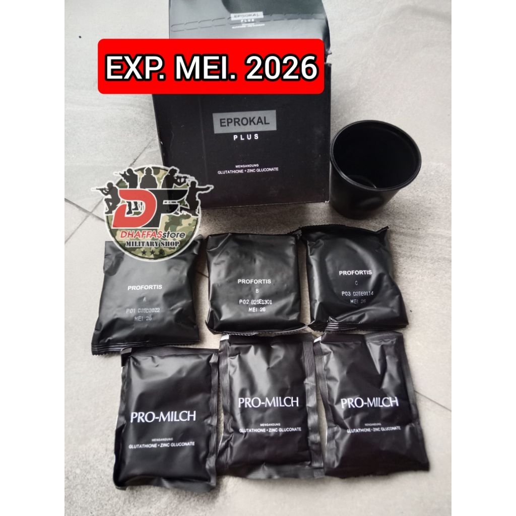 terlaris.. eprokal plus asli jatah tni. exp. mei 2026 satu paket eprokal plus. imukal biskuit dan se