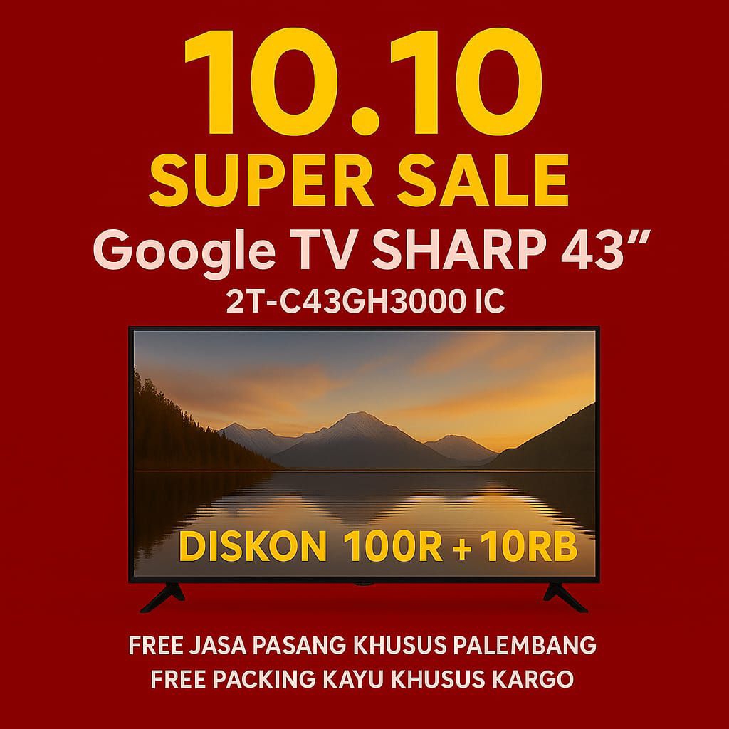 TV Android 43 inch Sharp 2T-C43GH3000I / LED SMART TV 43 inch Sharp - Garansi Resmi