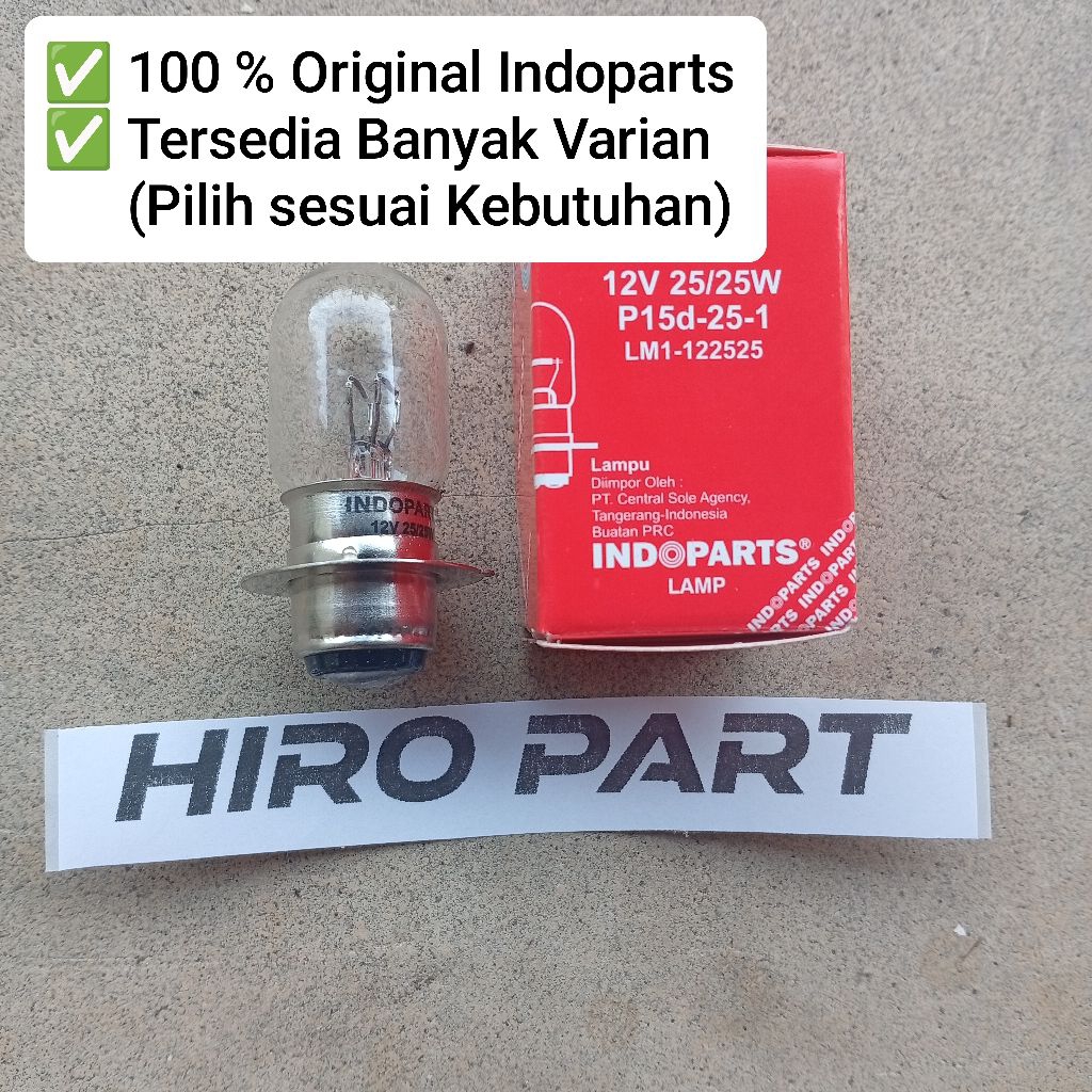 Original Bohlam Indoparts - bola lampu - Depan Belakang - Dop - Halogen - Grand Supra Beat Vario Mio