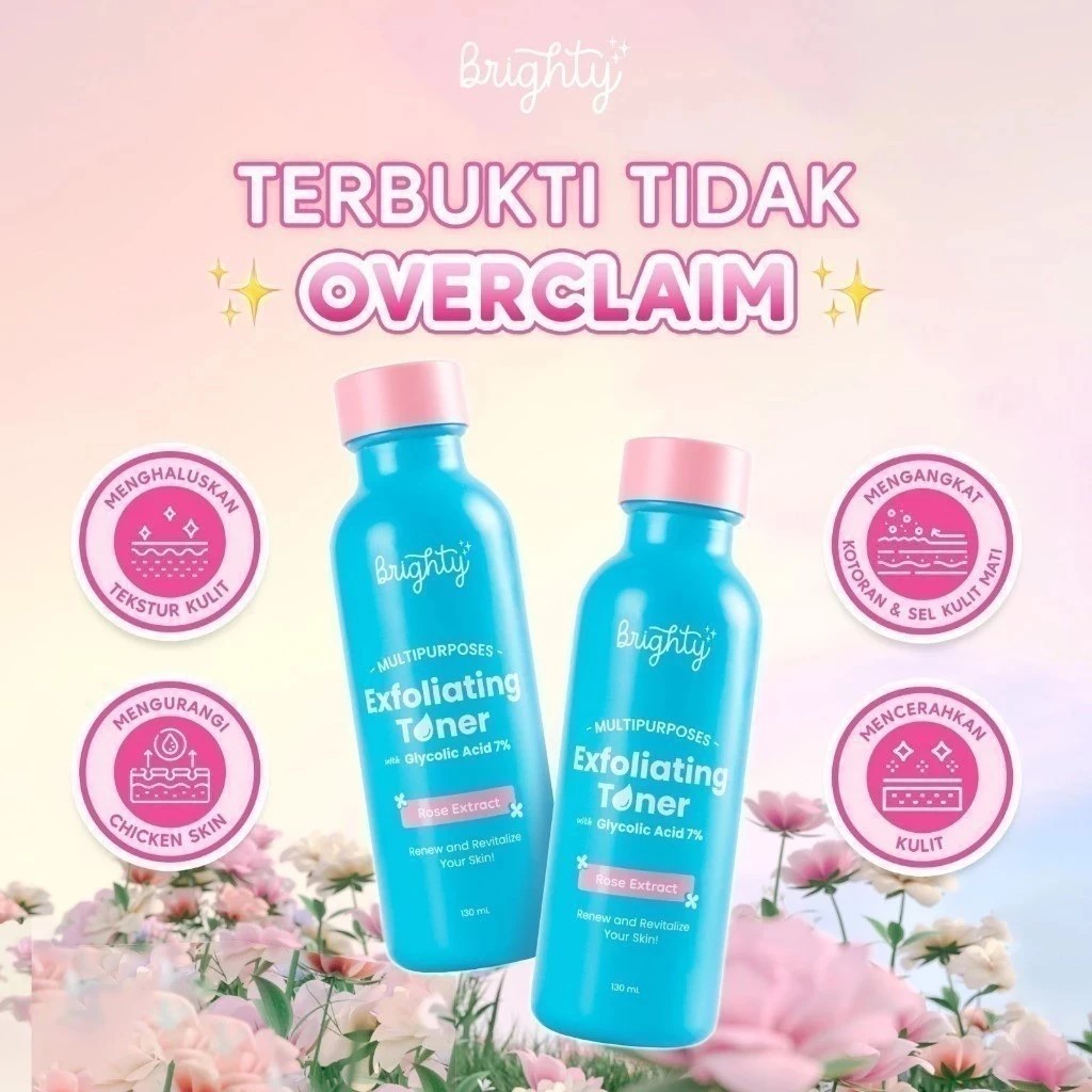 Brighty Multipurpose Exfoliating Toner Pemutih badan pencerah badan pencerah ketiak pemutih leher pe