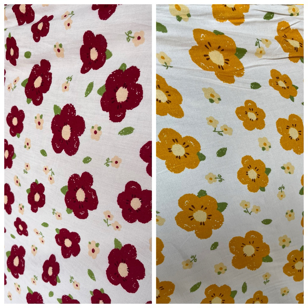 Katun rayon / rayon motif bunga / rayon viscose / rayon premium